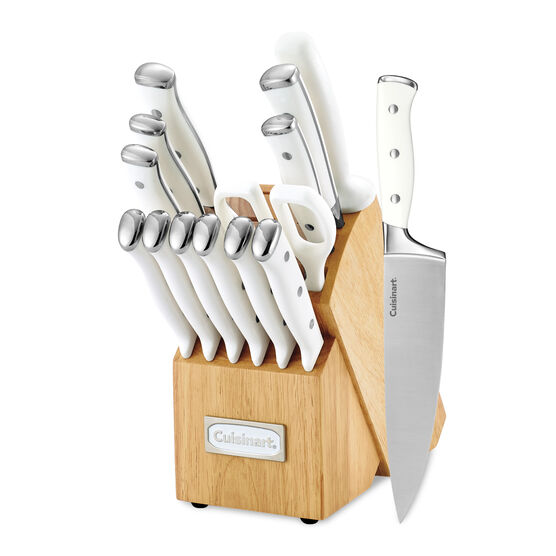 BLOQUE DE CUCHILLOS TRIPLE REMACHE BLANCO 15 PIEZAS